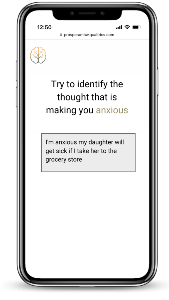 Image of a tool that helps identify thoughts causing anxiety.