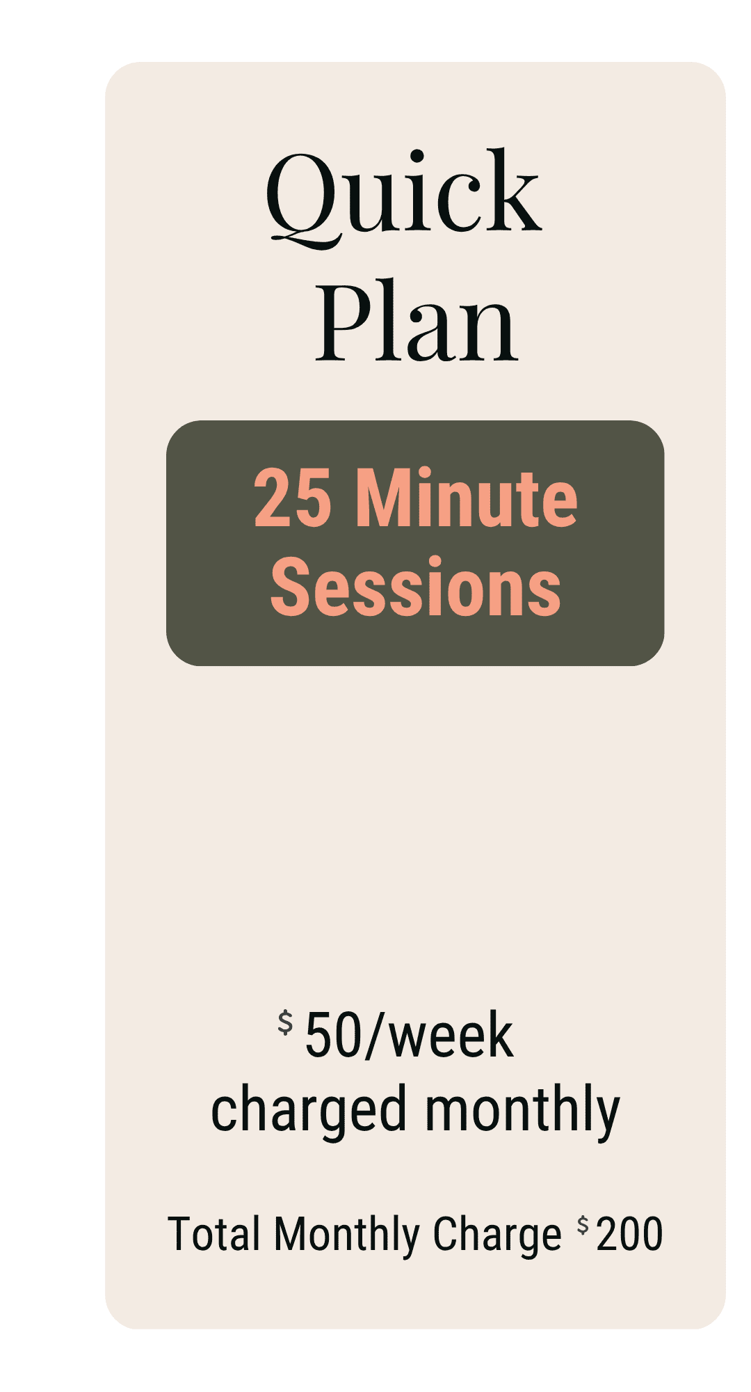 Quick plan with 25 minute postpartum counseling sessions